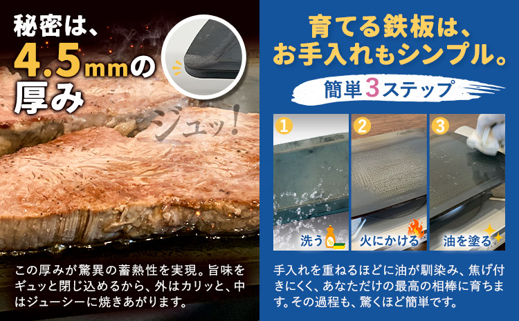＼夏のBBQにも最適！／ステーキマイスターズ4.5mm 鉄板 Lサイズ 鉄ハンドル付き《30日以内に出荷予定(土日祝除く)》 キャンプ アウトドア バーベキュー ステーキ BBQ 調理器具 アウトドアプレート 極厚 黒皮 アッシーリス 株式会社ヤマナカ---yuki_ymnk_2_l---