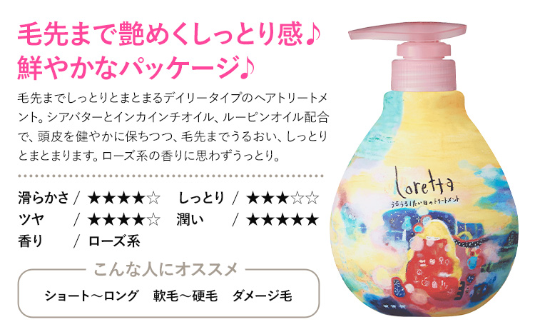 トリートメント ロレッタ うるうるしたい日のトリートメント 240g《30日以内に出荷予定(土日祝除く)》茨城県 結城市 化粧品 トリートメント ヘアケア ショート ロング loretta【配送不可地域あり】---yuki_s_35_240g---