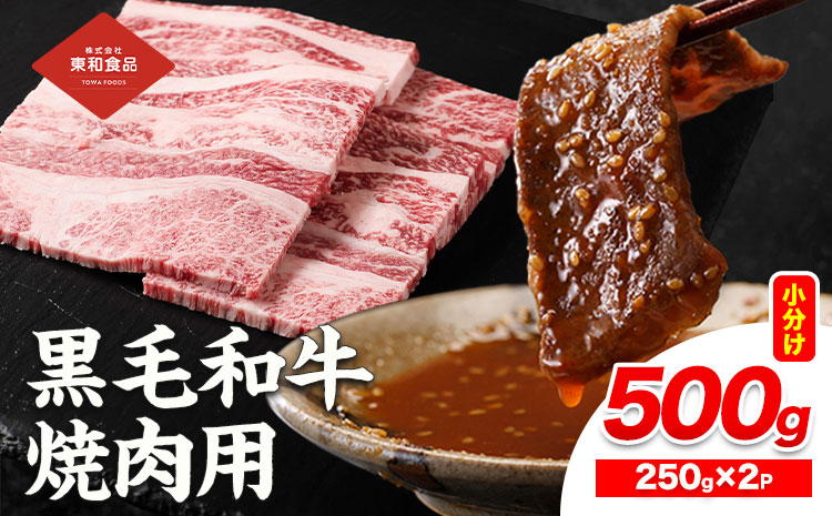 黒毛和牛 焼肉用 内容量 500g（1パック250g）東和食品《30日以内に出荷予定(土日祝除く)》国産 お肉 和牛 牛 精肉 食品 牛肉 バーベキュー 食材 グルメ 肉料理 牛スライス おうち焼肉 赤身部位 ミスジ【配送不可地域あり】---yuki_towa_10_500g---st-p