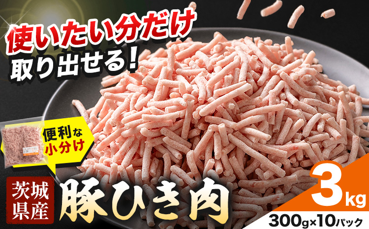 豚 ひき肉 茨城県産 3kg 300gパック 協同農産 《90日以内に出荷予定(土日祝除く)》 肉 豚肉 ミンチ ハンバーグ 餃子 便利 小分け 茨城県 結城市 【配送不可地域あり】(沖縄・離島)---yuki_kyod_4_3kg---