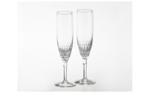 カガミクリスタルのペアシャンパングラス〈エクラン〉KWP250-2533