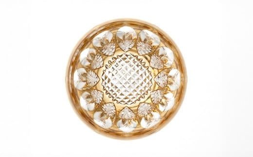 伝統工芸士作カガミクリスタルの江戸切子 冷酒杯〈向日葵〉T535-2839-CUM