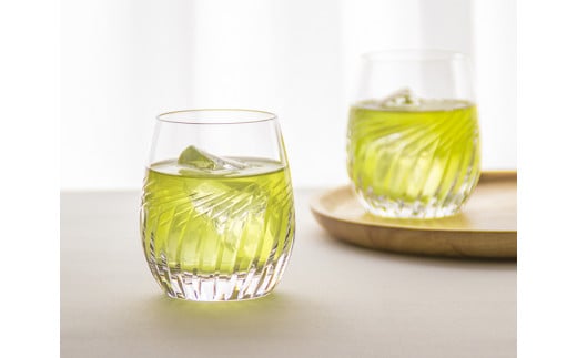 カガミクリスタルのペアロックグラス〈麦畑〉TPS741-2807