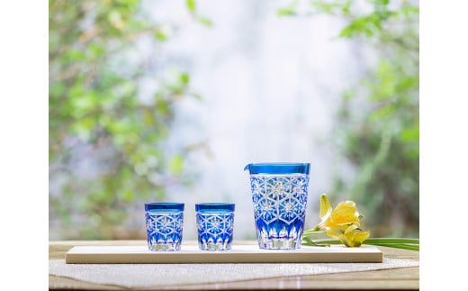 カガミクリスタルの酒器揃〈星花〉JPS72-3003-CCB