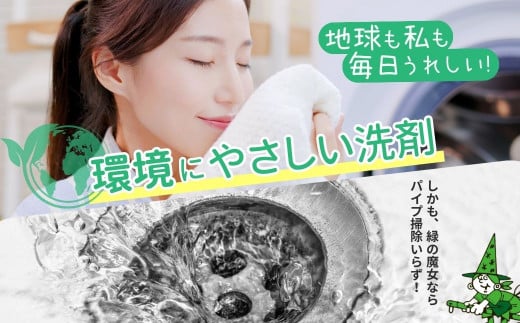 ＜毎月定期便＞環境配慮型洗剤緑の魔女ランドリー5L×3セット 全12回