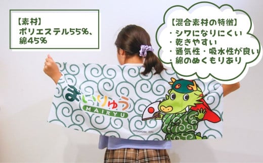 龍ケ崎市公式マスコットキャラクター まいりゅうストラップ＆タオル(各1個)