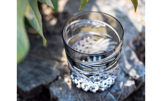 カガミクリスタルのロックグラス舞(青墨)T577-2944-BLK