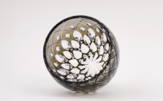 伝統工芸士作カガミクリスタルの「江戸切子冷酒杯＜遠雷＞」T535-2641-BLK