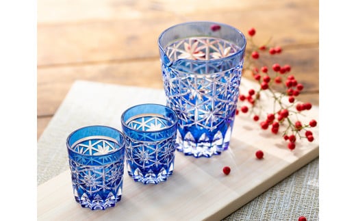 カガミクリスタルの酒器揃〈星花〉JPS72-3003-CCB