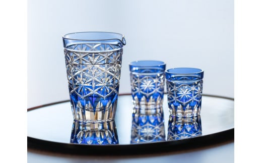 カガミクリスタルの酒器揃〈星花〉JPS72-3003-CCB
