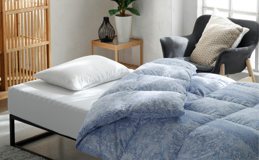 昭和西川 CMD羽毛ふとん ダブルロングサイズ （ ブルー ） ドイツ産グース90％ 【 昭和西川 選べるカラー 羽毛布団 羽毛掛けふとん 羽毛ふとん 綿100％ 上質 選べる 良質 ダウン ブルー 保温 温かい 心地よい 肌ざわり フィット感 ふっくら ポリジン加工 抗菌 防臭 掛けふとん ダブル 寝具 布団 安心 品質 厳選 眠り おうち時間 ライフスタイル 】 カラー:ブルー | 300,000円