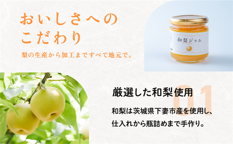 和梨ジャム 4瓶(200g x 4個) 茨城県下妻市産 和梨使用【和梨 ジャム 朝食 デザート じゃむ 】