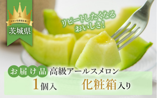 【 先行予約 】 茨城県産 アールスメロン 【 秀品 】 1個 【 2026年9月上旬～10月上旬ごろ発送予定 】【 国産メロン 茨城県産メロン メロンの王様 高級メロン めろん  果物 くだもの フルーツ 季節限定 人気 贈り物 お取り寄せ プレゼント 厳選 デザート マスクメロン ムスク マスク 】 1個（青肉）
