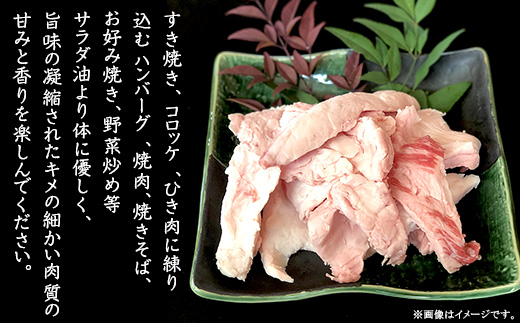常陸牛 牛脂 1kg 500g × 2袋 茨城県産 ブランド和牛 66-97【 牛 脂 料理 ひき肉 すき焼き コロッケ ハンバーグ 焼肉 】[SZR]