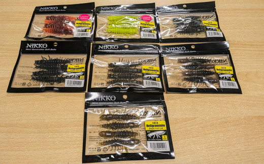 ヘビトンボ全色お楽しみセット バスワーム ７パック入り 【 バス釣り ブラックバス ワーム エラストマー ルアー 釣り 釣り具 釣具 フィッシング ルアー釣り 野池 ニッコーワーム 】