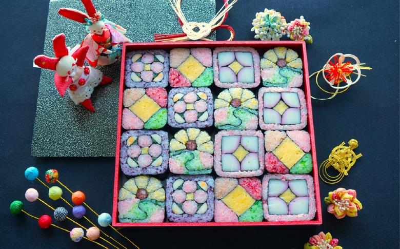 モザイク寿司アート【 巻き寿司 お寿司 細工寿司 お祝い 】