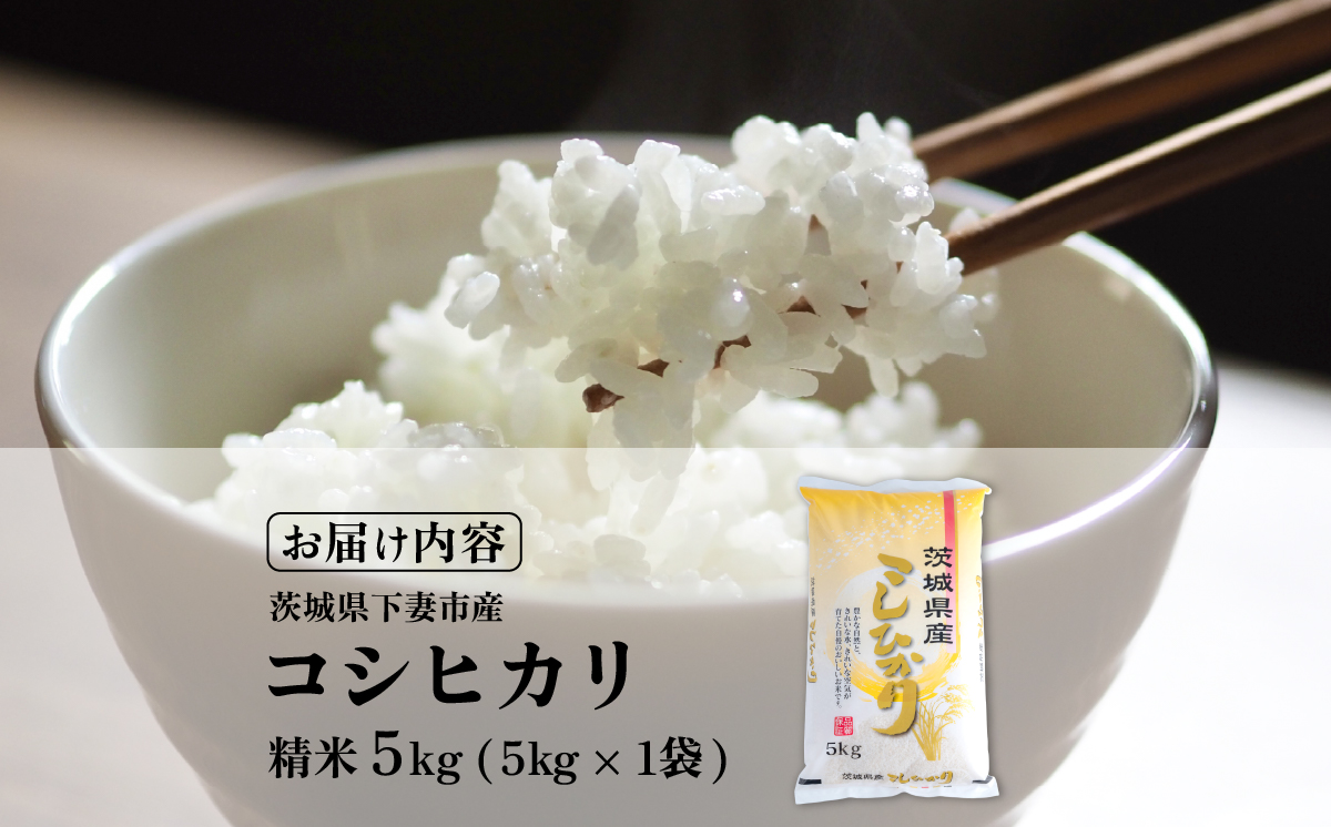 精米 コシヒカリ 5kg 茨城県下妻市産 【 お米 米 白米 ご飯 こめ コシヒカリ 令和7年産 茨城県産 】 精米コシヒカリ5kg | 13,000円