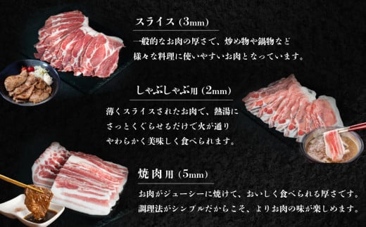 飯塚畜産 自社 ブランド豚 3部位 食べ比べ 計 1kg ( ロース 310g / 肩ロース 330g / バラ 360g ) 通常 スライス 3mm 【 茨城 下妻 国産 豚肉 銘柄豚 生姜焼き 切り身 炒め物 冷蔵 クール おかず 中華 BBQ バーベキュー 真空パック 】 通常スライス(3mm) 1kg | 10,000円