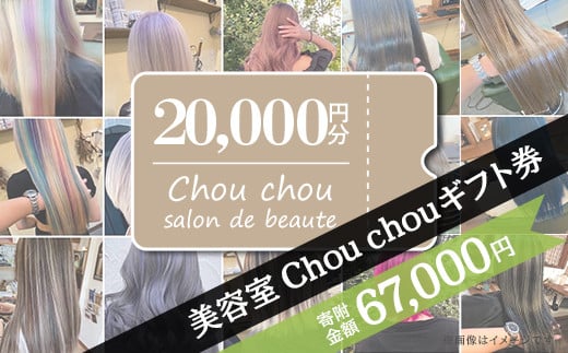 美容室 Chou chou ギフト券 （ 20,000円分 ）【 美容室 美容院 美容体験 ヘアサロン ヘアカット 利用券 ギフト券 美容 髪 シャンプー トリートメント ヘアスタイル 】