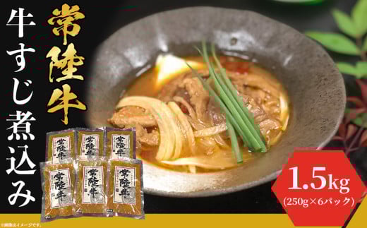 牛すじ煮込み 1.5kg ( 250g × 6袋 ) ピリ辛 茨城県産 ブランド牛 常陸牛 使用 【 茨城県産 和牛 厳選 お取り寄せ 職人牛肉 おつまみ おかず 冷凍 辛味 】[SZR]