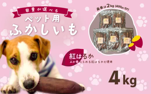 【 無添加 】 選べる ペット用 ふかし芋 小芋 紅はるか 4kg 【 ペットフード おやつ 無添加 ドックフード ペット用 さつまいも ヘルシー 犬 】 ふかし芋 4kg | 10,000円