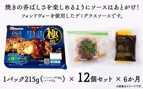 極み焼きハンバーグ（4種のチーズソース）セット定期便6か月 定期便