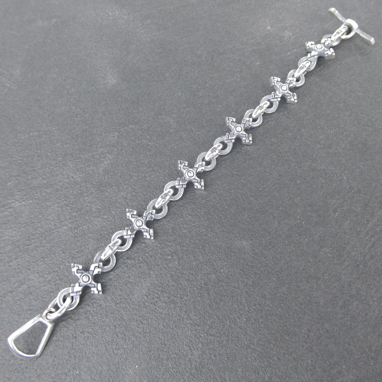 puzzle cross Bracelet パズル クロス ブレスレット ｜ 腕輪 シルバー アクセサリー 十字架 モチーフ 925 ブレス ハンドメイド ジュエリー アクセ ファッション 人気 シンプル ギフト プレゼント 年末年始 お中元 お歳暮 内祝い 快気祝い