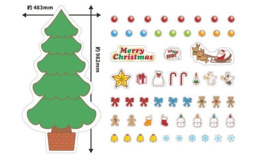 クリスマスデコマグ【ツリーポップLセット】マグネットシート製