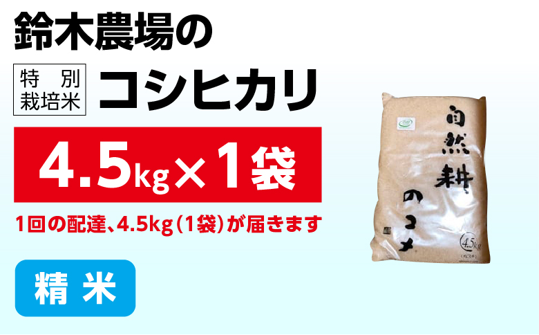 令和六年産特別栽培米コシヒカリ4.5kg 精米