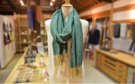 【いしげ結城紬】結城紬　育てるショール　七草