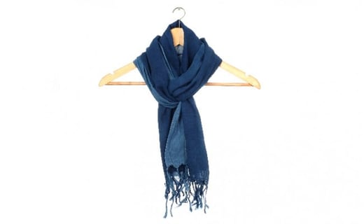 佐古染色工芸の藍染コットンストール【絞り染め】