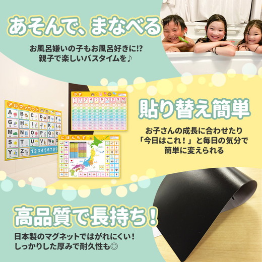 【九九表ポスター】マグネットシート製 お風呂ポスター 40cm×57cm