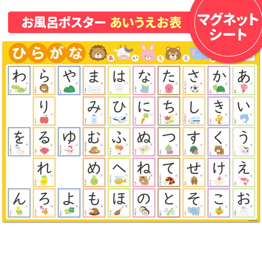 お風呂ポスター3枚組 あいうえお表 アルファベット表 すうじ表【はじめてのおべんきょうセット】マグネットシート製