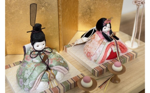 雛人形のminicola rico遥香（はるか） 木目込み親王飾り雛人形　木台　金屏風セット