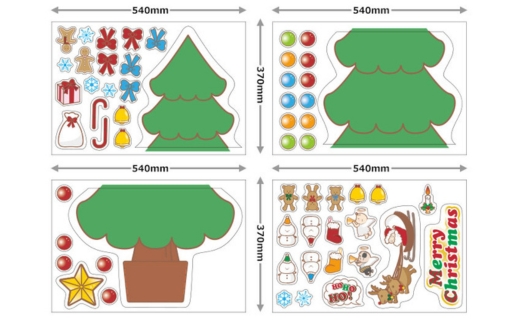 クリスマスデコマグ【ツリーポップLセット】マグネットシート製