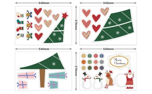 クリスマスデコマグ【ツリーおしゃれLセット】マグネットシート製