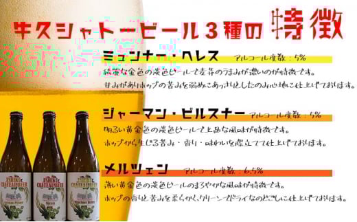 【茨城県共通返礼品】牛久市産 牛久シャトービール3種類（6本セット）
