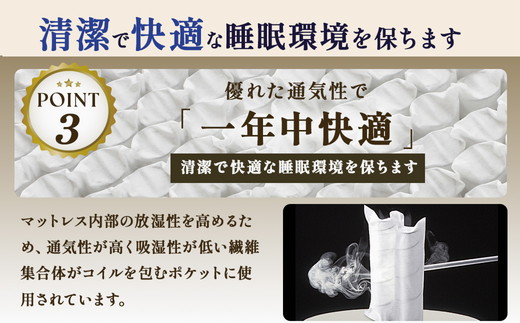 【日本ベッド】ビーズポケットベーシックマットレス11272（セミダブル）