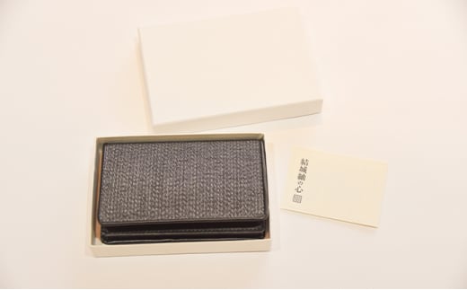 【いしげ結城紬】結城紬　名刺入れ【縞】0684