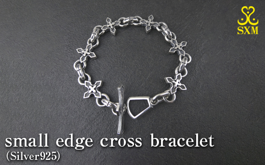 small edge cross bracelet スモール エッジ クロス ブレスレット ｜ 腕輪 シルバー アクセサリー 十字架 モチーフ 925 ブレス ハンドメイド ジュエリー アクセ ファッション 人気 シンプル ギフト プレゼント 年末年始 お中元 お歳暮 内祝い 快気祝い