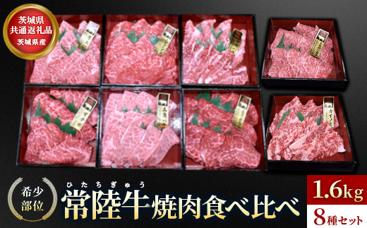 【茨城県共通返礼品】茨城県産【常陸牛希少部位】焼肉食べ比べ8種セット