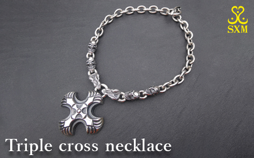 Triple cross necklace
