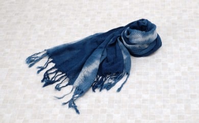 佐古染色工芸の藍染コットンストール【絞り染め】