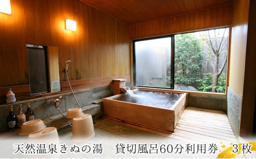 【別荘】貸切風呂60分利用券　3枚