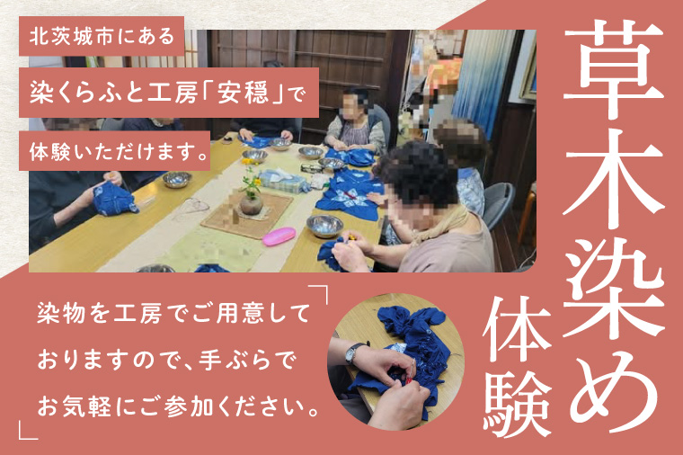【手ぶらで参加】里山の草木染め体験【体験 染物 自然 チケット 工房 北茨城市 茨城県】(DJ001)