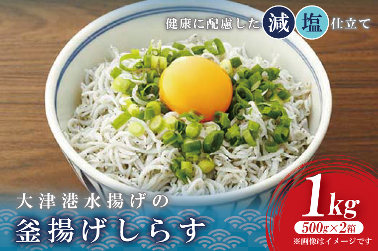 大津港水揚げの釜揚げしらす　1kg(500g×２箱)(AS209)