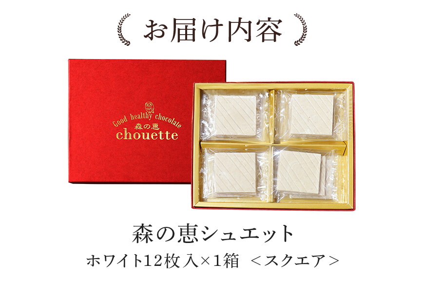 グッドヘルシーチョコ「森の恵」ホワイト12枚入り　≪スクエア≫