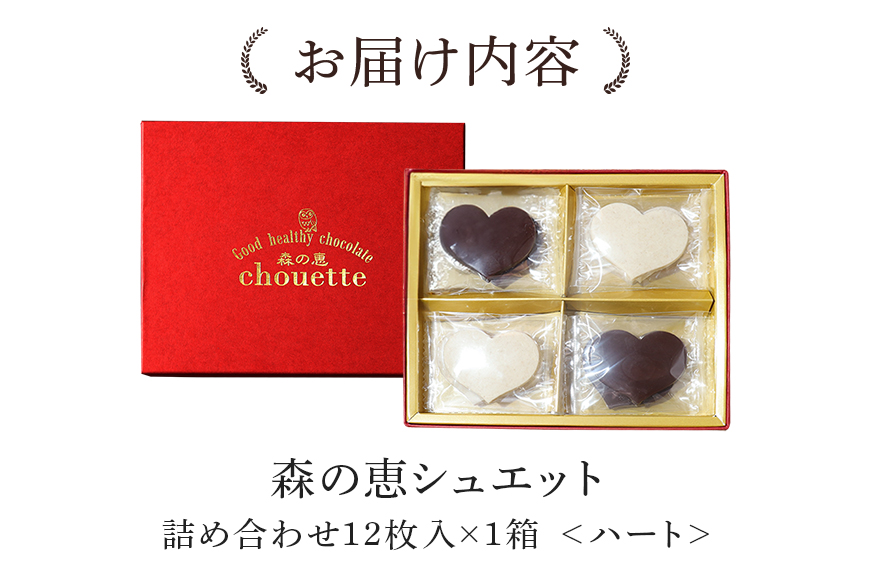 グッドヘルシーチョコ「森の恵」詰合せ12枚入り　≪ハート≫
