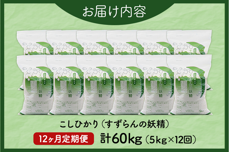 【12ヶ月定期便】令和7年度 殺虫剤・殺菌剤不使用｜こしひかり（5kg） 合計60kg 定期便 コシヒカリ 米 こしひかり 精米 ブランド米 お米 白米 5kg 国産 贈答 ギフト おにぎり 弁当 R7年産 ごはん おいしい 旨い ふっくら お米 茨城県 笠間市 いばらき