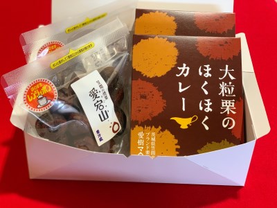 あいきマロン 焼栗・カレーセット 化粧箱入り 焼栗 焼き栗 栗 国産 個包装 くり 和栗 カレー レトルト ギフト プレゼント 秋 旬 おやつ スイーツ 果物 フルーツ 茨城県 笠間市